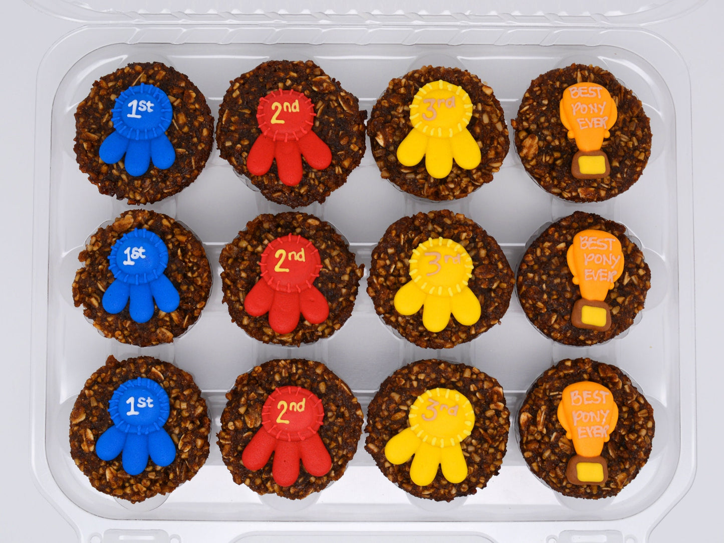 Champion Pony Rider - Blue Ribbon - Kids Pony Treats - Homemade Equestrian Treats - Horse Gift - Gourmet Horse Cupcakes- 1 Dozen